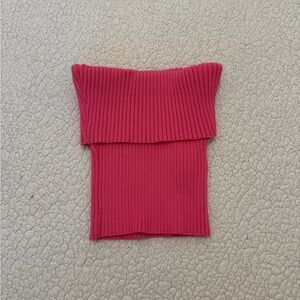 Zara Vibrant Pink Ribbed Knit Top